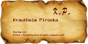 Krautheim Piroska névjegykártya